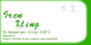 iren kling business card